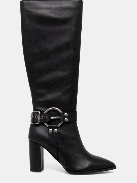 Answear.LAB kozaki skórzane kolor czarny na słupku - zdjęcie produktu nr 2