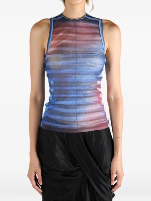 Jean Paul Gaultier striped-pattern mesh top - 565034 LIGHTBLUE/BLUE/PEACH - zdjęcie produktu nr 2