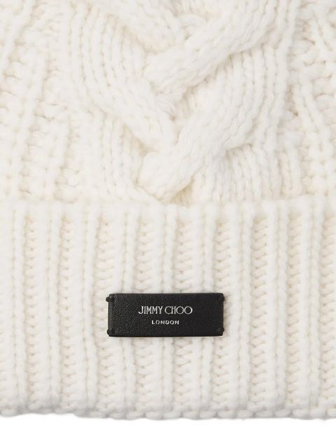Jimmy Choo Yuki beanie - White
