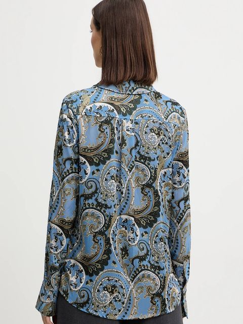 Guess koszula CLARISSE damska kolor niebieski regular z kołnierzykiem klasycznym W5BH78 W2770