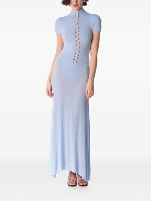 MANURÍ pearl-embellished maxi dress - Blue - zdjęcie produktu nr 2