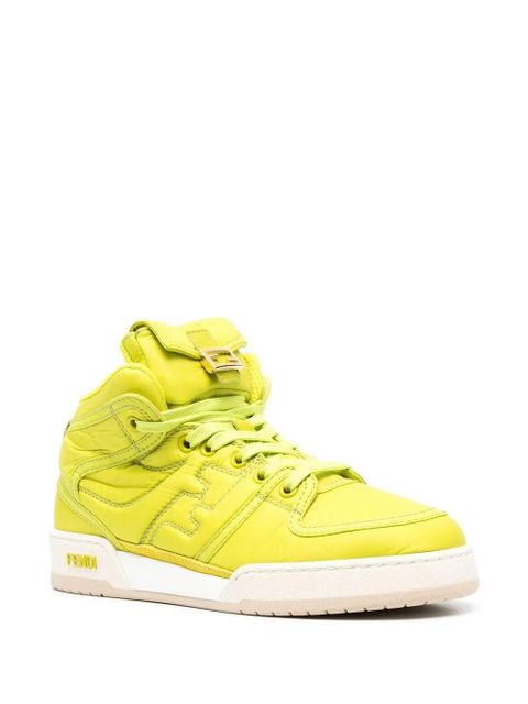 FENDI FF logo-embroidered high-top sneakers - Green - zdjęcie produktu nr 2