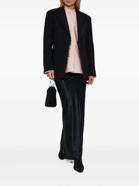 Jil Sander fringed lapel jacket - Black