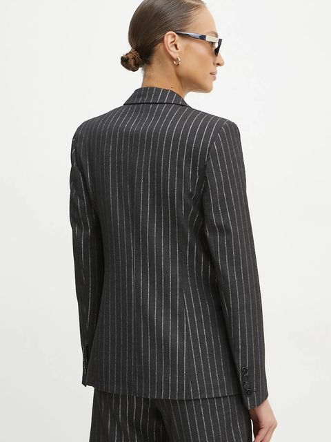 Karl Lagerfeld marynarka z domieszką wełny kolor szary jednorzędowa wzorzysta A1W14025