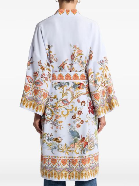 ETRO flora fauna-print silk robe - White - zdjęcie produktu nr 2