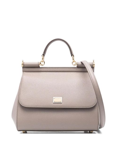 Dolce & Gabbana leather tote bag - Brown - zdjęcie produktu nr 1