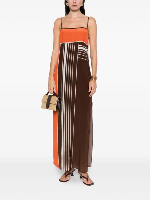 SIR. Destino striped maxi dress - Brown