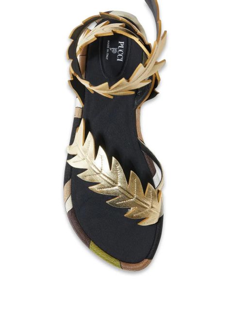 PUCCI Edera leaf flat sandals - Black - zdjęcie produktu nr 2