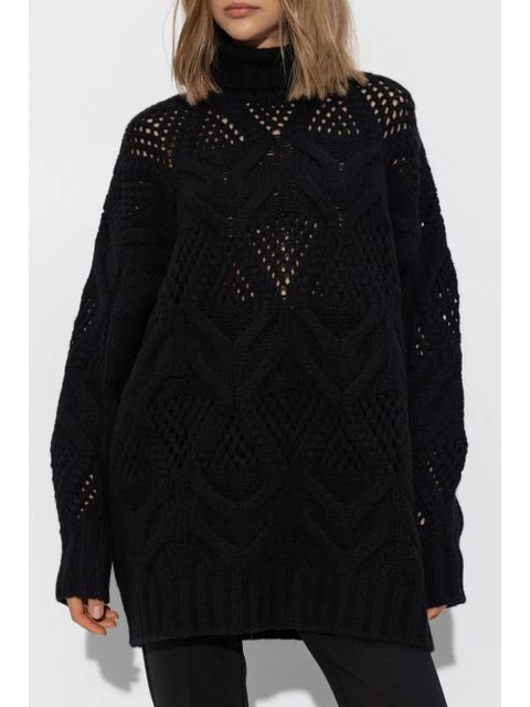 Sportmax diamond-knit maxi jumper - Black - zdjęcie produktu nr 2