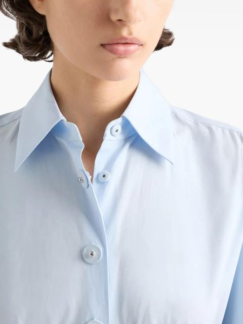 Prada pleated poplin dress - Blue