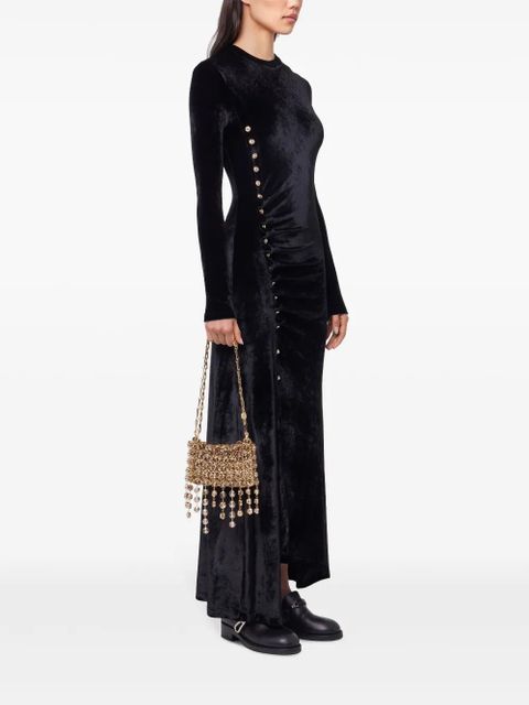 Rabanne draped velvet maxi dress - Black
