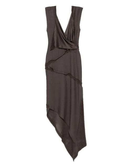 The Attico twist-detailing midi dress - Brown - zdjęcie produktu nr 1