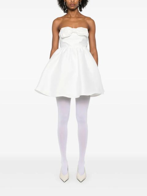 Self-Portrait taffeta bandeau mini dress - White