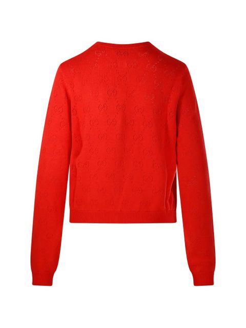 Gucci GG motif silk cardigan - Red - zdjęcie produktu nr 2