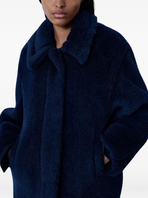 Max Mara single-breasted faux-fur coat - Blue - zdjęcie produktu nr 2
