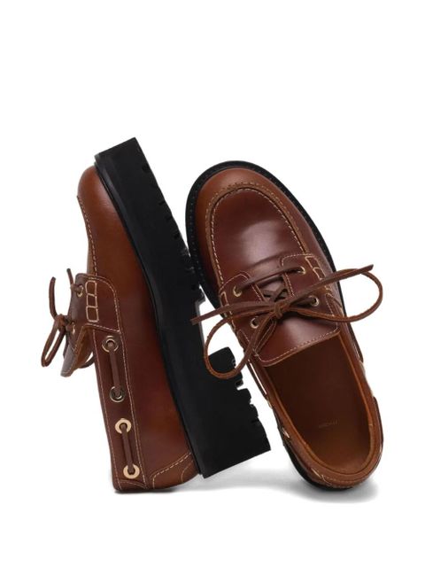 Maje chunky-sole boat shoes - Brown