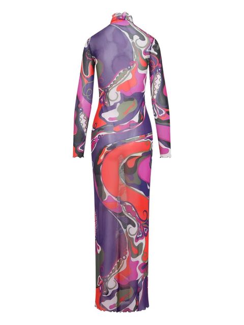 PUCCI swirl-print turtleneck dress - Purple