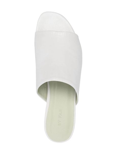 BY FAR slip-on leather mules - White