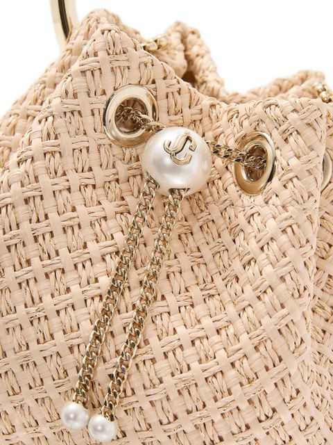 Jimmy Choo Bon Bon interwoven bucket bag - Neutrals