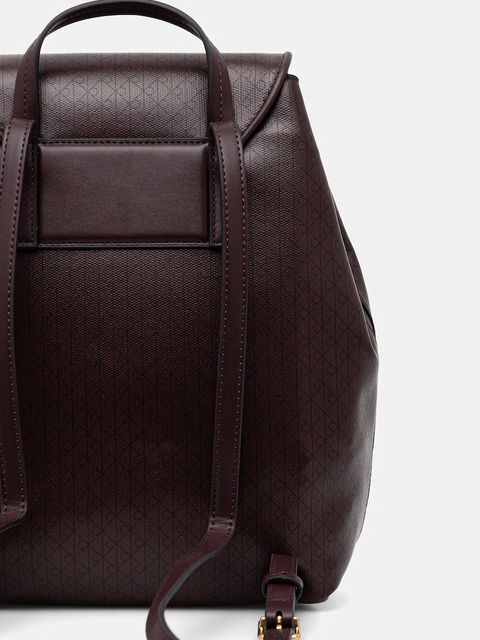 Calvin Klein plecak damski kolor bordowy mały wzorzysty LV04F3271G