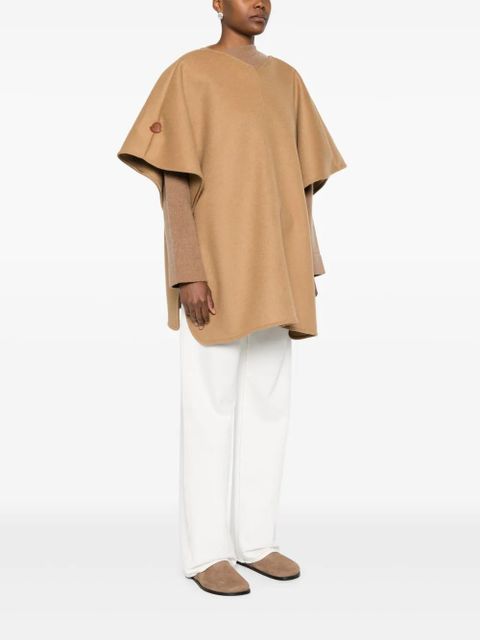 Moncler wool-blend poncho - Brown
