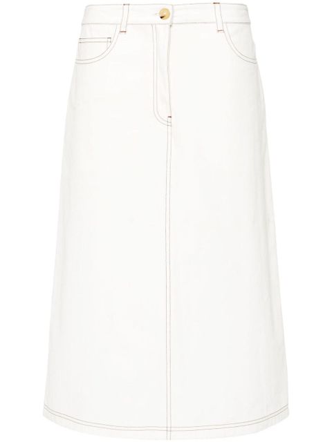 TOTEME contrast-stitching midi skirt - White - zdjęcie produktu nr 1