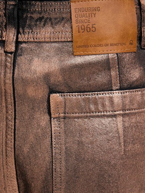 United Colors of Benetton jeansy damskie kolor złoty 48UHDE02M