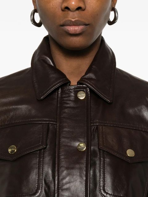 Max Mara Mstbiada buttoned chest-pocket jacket - Brown