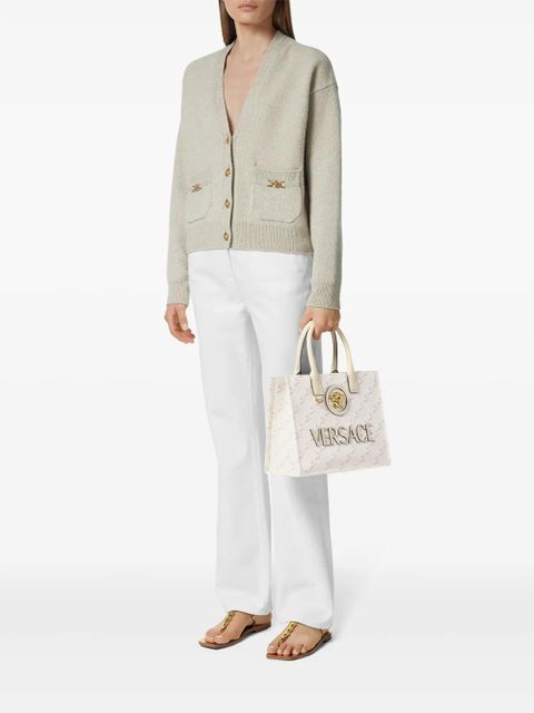 Versace small Chain Stripes La Medusa tote bag - White - zdjęcie produktu nr 2