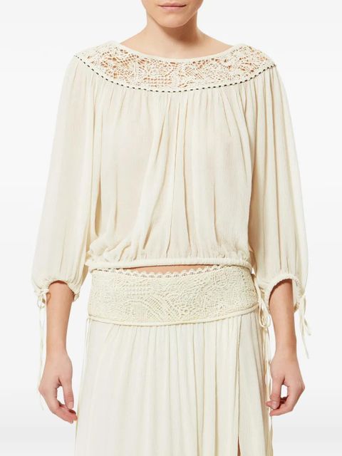 ISABEL MARANT Nelida balloon-sleeve blouse - Neutrals