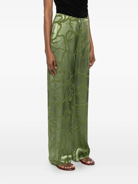 Cult Gaia Sara floral-pattern trousers - Green