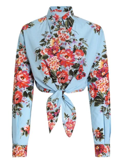 Dolce & Gabbana floral tie top - Blue - zdjęcie produktu nr 1