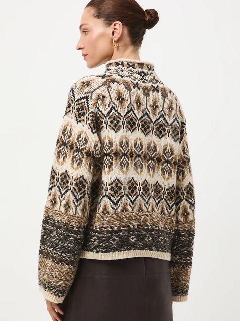 Medicine sweter z domieszką wełny damski kolor multicolor ciepły z półgolfem