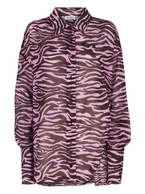 The Attico zebra-print balloon-sleeve shirt - Pink - zdjęcie produktu nr 1