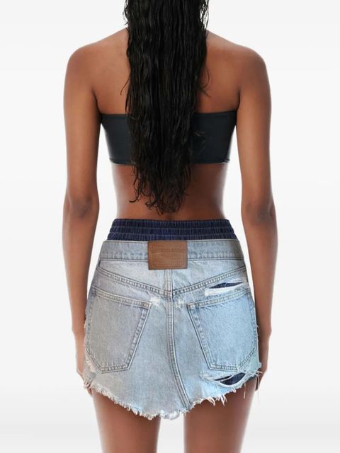 Alexander Wang distressed-denim mini skirt - Blue