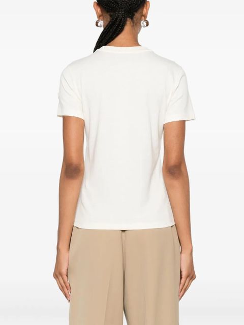 Moncler logo-embroidered cotton T-shirt - Neutrals