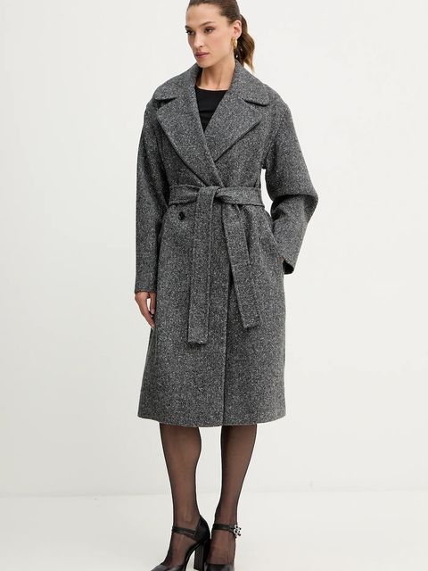 Iceberg płaszcz z dodatkiem wełny kolor szary N011 3083 - zdjęcie produktu nr 1