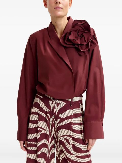 Essentiel Antwerp rose-embellishment shirt - Red