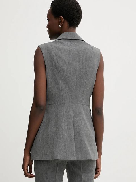 AllSaints kamizelka ASTRA kolor szary jednorzędowa W043QD