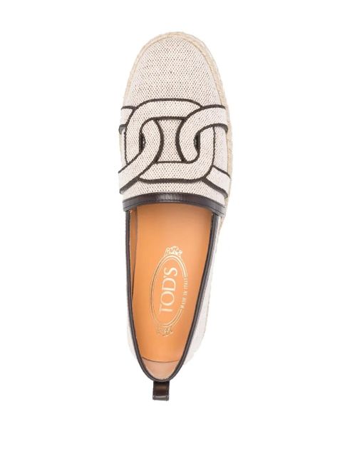 Tod's Kate piped-trimming espadrilles - Neutrals