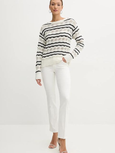 Guess sweter z domieszką lnu VALERIE damski kolor beżowy lekki W5GR35 Z3NJ0