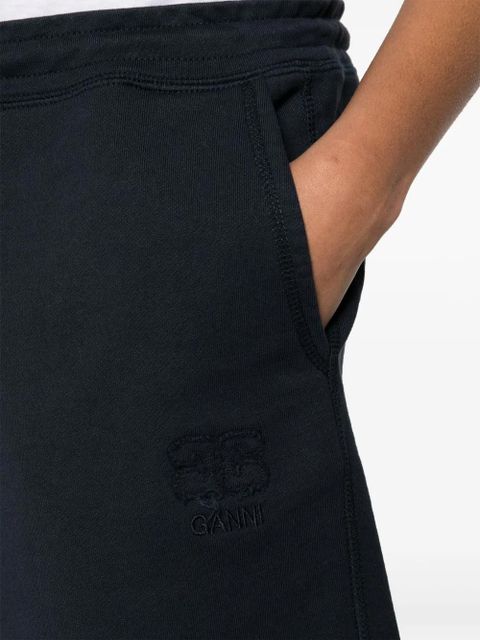 GANNI logo-embroidered track shorts - Blue - zdjęcie produktu nr 2