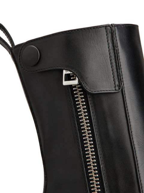 Tod's leather zip-fastening block-heel boots - Black