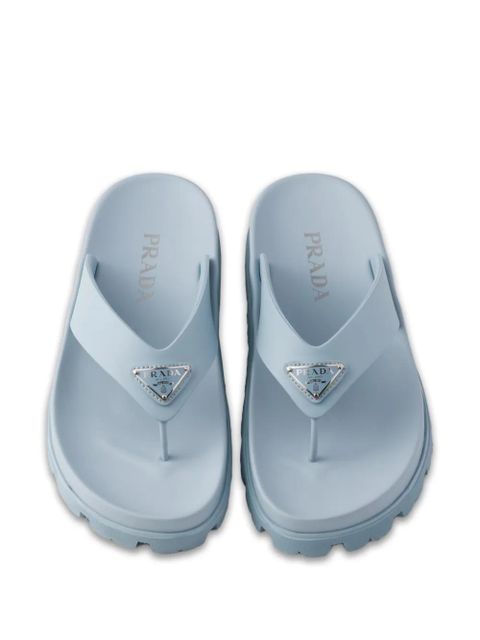 Prada triangle flat sandals - Blue
