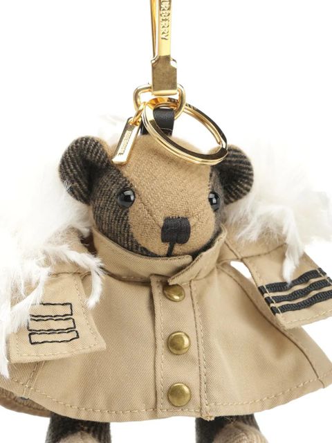 Burberry plush teddy bear keychain - Neutrals