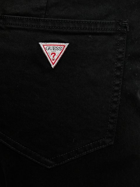 Guess Jeans spodnie damskie kolor czarny szerokie high waist W5GB40 WGB51