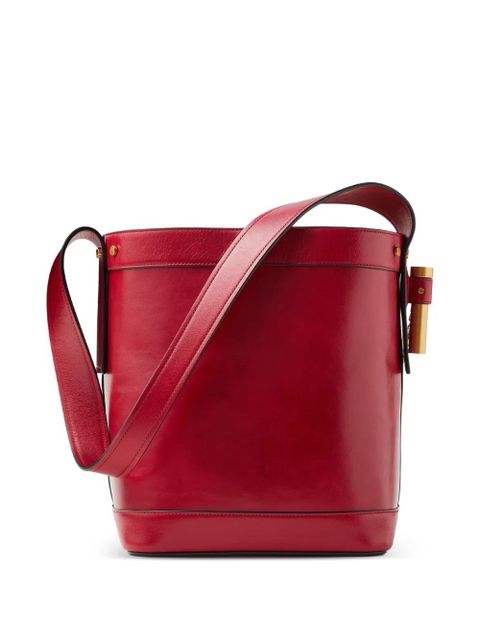 Versace Pivot small leather bucket bag - Red