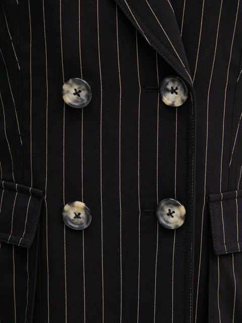 Dkny marynarka kolor czarny dwurzędowa wzorzysta D2G4A213