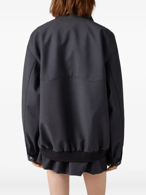 Miu Miu Bonded logo-detail drawstring skirt - Blue