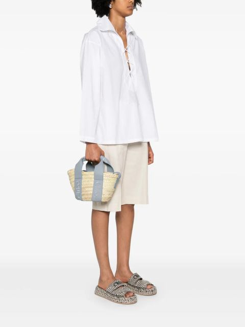Chloé small Sense raffia tote bag - Neutrals
